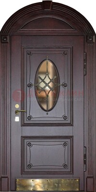 Арочная металлическая дверь с виноритом ДА-38 в Талдоме