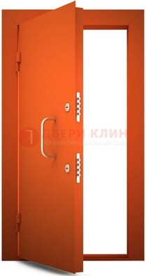 Оранжевая стальная бронированная дверь с нитроэмалью ДБ-2 в Талдоме