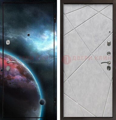 Железная дверь с фотопечатью планеты ДФ-21 в Талдоме