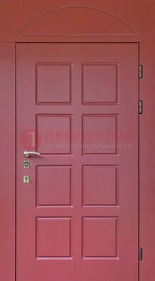 Красная стальная дверь с верхней фрамугой ДФГ-13 в Талдоме