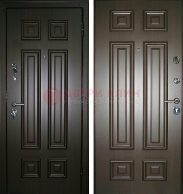 Темная металлическая дверь с МДФ ДМ-136 в квартиру в Талдоме