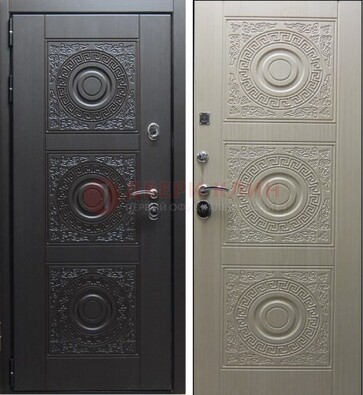 Темная стальная дверь с МДФ ДМ-161 для коттеджа в Талдоме