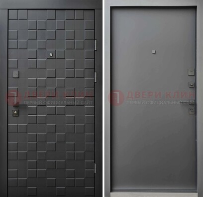Темная стальная филенчатая дверь с МДФ ДМ-221 в Талдоме