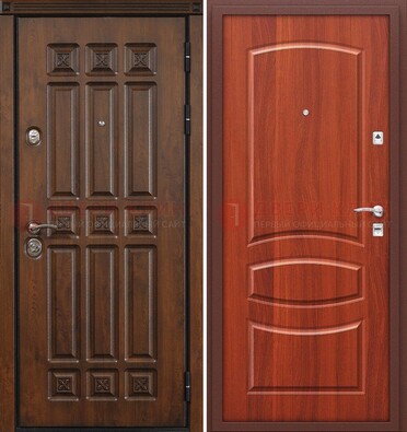 Темная металлическая дверь с МДФ и узором ДМ-364 в Талдоме
