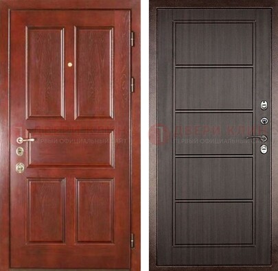 Красная металлическая дверь с МДФ в квартиру ДМ-387 в Талдоме