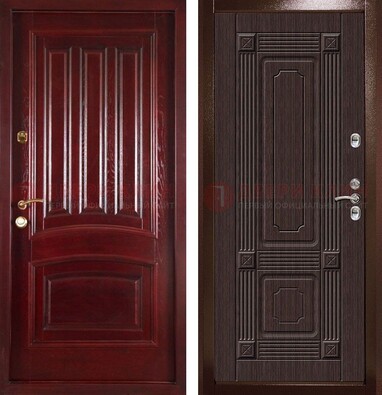 Красная стальная дверь с филенчатой МДФ ДМ-398 в Талдоме