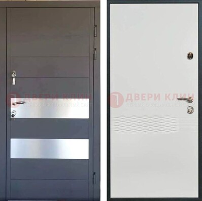 Металлическая дверь МДФ темная и светлая ДМ-420 в Талдоме