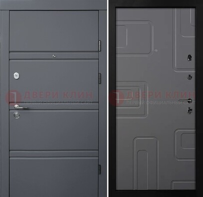 Серая металлическая дверь с МДФ в квартиру ДМ-485 в Талдоме