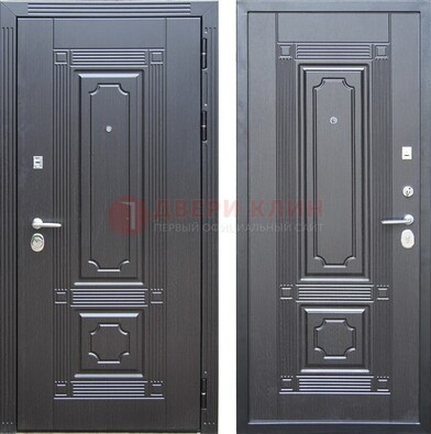Декоративная серая металлическая дверь с МДФ ДМ-57 в Талдоме
