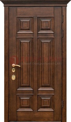Филенчатая железная дверь с массивом дуба ДМД-68 в Талдоме