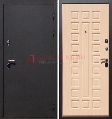 Черная стальная дверь с порошковым окрасом МДФ внутри ДП-102 в Талдоме