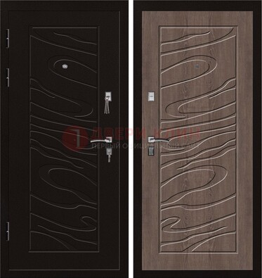 Темная железная дверь с порошковым окрасом ДП-127 в Талдоме