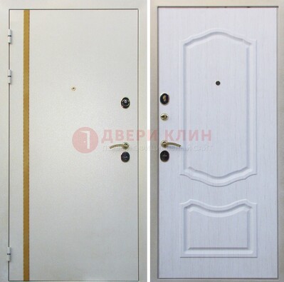 Белая входная дверь с порошковым напылением ДП-136 в Талдоме