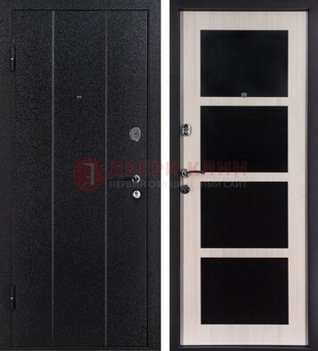 Черная металлическая дверь с порошковым напылением ДП-176 в Талдоме