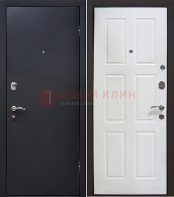 Черная металлическая дверь с порошковым покрытием ДП-193 в Талдоме