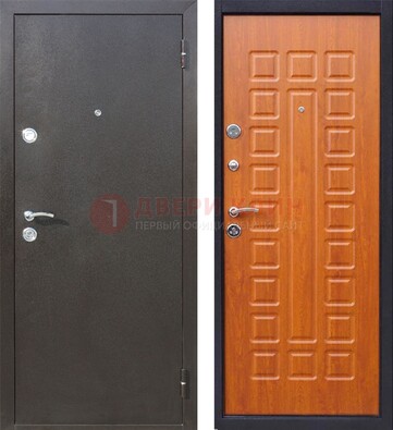 Коричневая стальная дверь с порошковым напылением ДП-202 в Талдоме