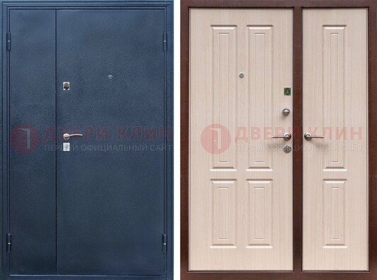 Двустворчатая стальная дверь с порошковым напылением и МДФ ДП-239 в Талдоме