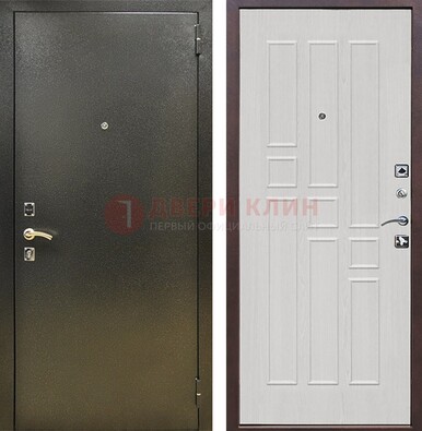 Входная дверь Темное серебро с порошковой отделкой и терморазрывом МДФ ДП-282 в Талдоме