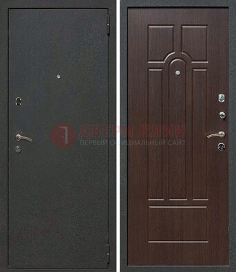 Черная металлическая дверь с порошковым окрасом ДП-47 в Талдоме