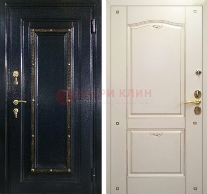Парадная дверь с золотистым декором ДПР-3 в квартиру в Талдоме