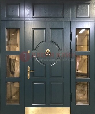 Стальная парадная дверь ДПР-64 со стеклопакетом в Талдоме