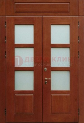 Металлическая парадная дверь со стеклом ДПР-69 для загородного дома в Талдоме