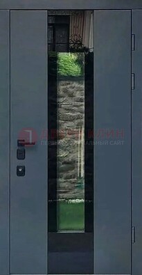 Современная дверь со стеклом для коттеджа ДС-40 в Талдоме