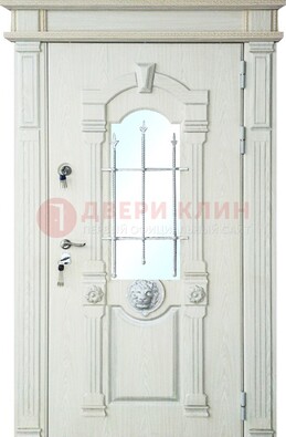 Герметичная входная дверь со стеклом и ковкой с украшением ДСК-64 в Талдоме