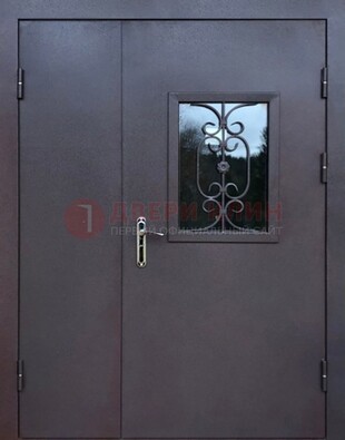 Тамбурная дверь Порошок со стеклом и ковкой ДТМ-48 в Талдоме