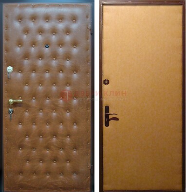 Желтая железная дверь с винилискожей ДВ-2 в Талдоме