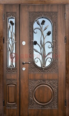 Железная дверь с виноритом и ковкой ДВТ-180 в Талдоме