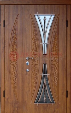 Входная классическая дверь с терморазрывом и коричневым МДФ ДВТ-76 в Талдоме