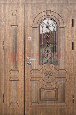 Железная классическая дверь с терморазрывом и рисунком ДВТ-77 в Талдоме