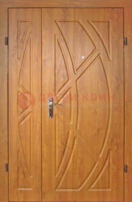 Полуторная металлическая дверь с МДФ золотой дуб ПЛ-17 в Талдоме